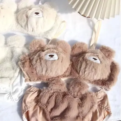 Cute Cartoon Bear Plush Set Lingerie 🐻🐻‍❄️