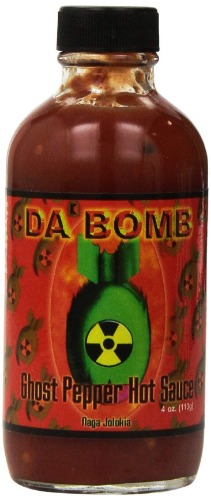 Da Bomb - Ghost Pepper - Original Hot Sauce - 22,800 Scovilles - 4oz Bottles Made in USA with Habanero & Jolokia Peppers- Non-GMO, Gluten Free, Sugar Free, Keto - Pack of 1 - Pepper 4 Fl Oz (Pack of 1)