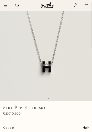 hermes H black necklace