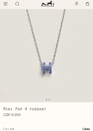 Hermes H necklace blue