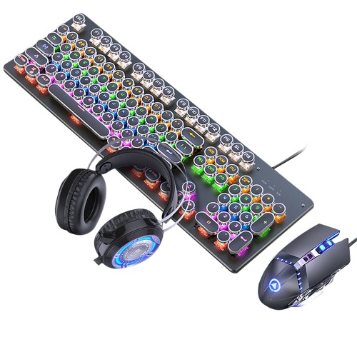 Ninja Dragon X1Z Mechanical Gaming Keyboard Mouse Set with Gaming Headphones - Black