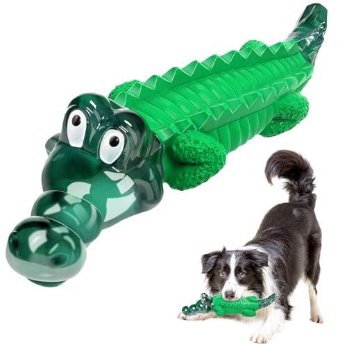 Fuufome Chew Toys for Aggressive Chewers: Tough Indestructible Toys for Large Dogs - Heavy Duty Durable Toys for Small, Medium and Large Dog Breeds - Crocodile Toy