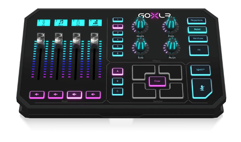 TC Helicon GoXLR Revolutionary Online Broadcaster Platform with 4-Channel Mixer, Motorized Faders, Sound Board and Vocal Effects, PC Compatible Only