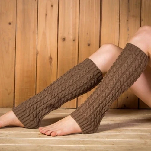 brown legwarmers