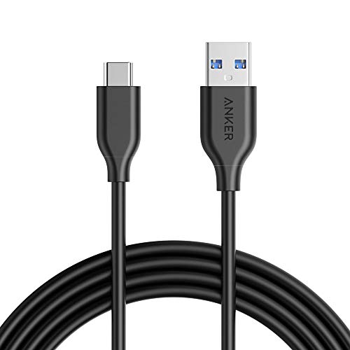 Anker USB C Cable, Powerline USB 3.0 to USB C Charger Cable (6ft) with 56k Ohm Pull-up Resistor for Samsung Galaxy Note 8, S8, S8+, S9, Oculus Quest, Sony XZ, LG V20 G5 G6, HTC 10 and More - 6ft - Black - 1