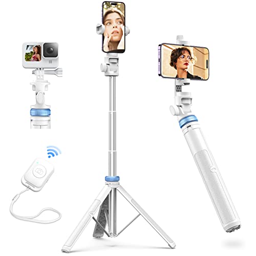 iPhone Tripod, Selfie Stick Tripod & Phone Tripod Stand with Remote