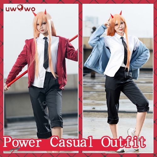 Uwowo Cosplay Power Cosplay Women Casual Outfits - Set C（Red coat） / XXL
