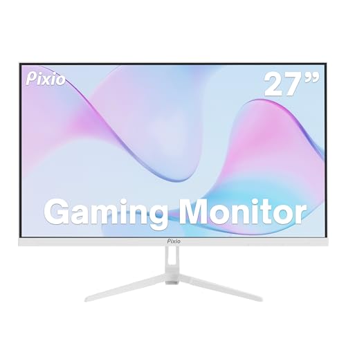 Pixio PX278 Wave White 27 inch 180Hz Refresh Rate FHD 1440p Resolution Fast IPS Panel 1ms GTG Response Time White Gaming Monitor with Adaptive Sync - 27 inch - [WHITE] 27 inch 1440p 180Hz
