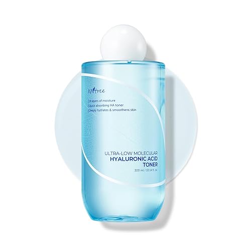 ISNTREE Ultra-Low Molecular Hyaluronic Acid Toner 300ml, 10.14 fl.oz | Quick Absorbing | Deep Hydration & Skin Smoothing | Korean Skincare | Vegan Skincare
