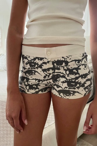 Boy Short Eye Underwear | Ivory / XS/S