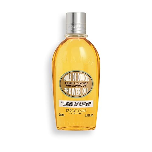 L'Occitane Cleansing & Softening Almond Shower Oil: Oil-to-Milky Lather, Softer Skin, Smooth Skin, Cleanse Without Drying, With Almond Oil - Warm Vanilla & Fresh Almond - 8.4 Fl Oz (Pack of 1)