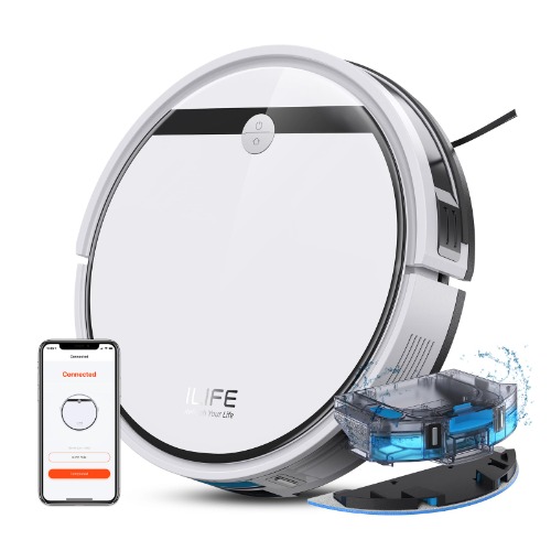 ILIFE Robot Aspiradora y Trapeador, V3s Pro Actualizado, Compatible con 2.4GHz WiFi/Alexa/Google, 120mins, 3000Pa, 2 en 1 Robot Aspirador Mopa, Ruta de Senda, para Pelo de Mascota, Alfombra (V3x) - V3x