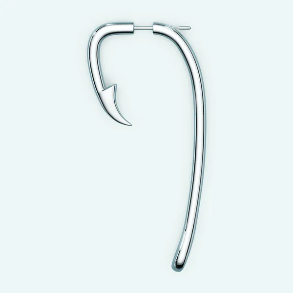 Fish Hook Earring - Silver / Single