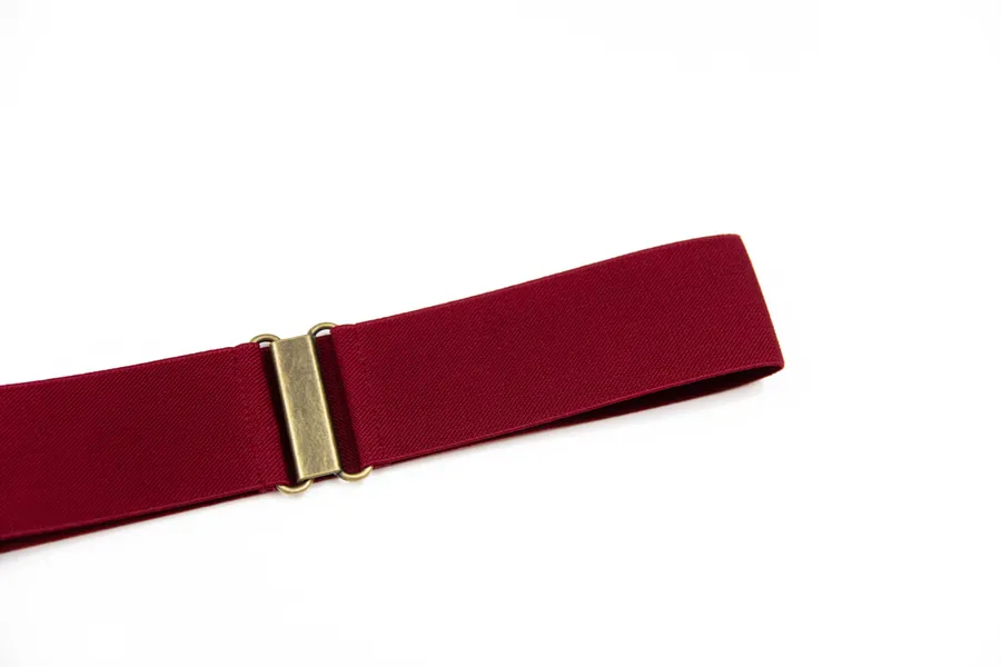 2" ruby red waist belt - women's elastic belt available in regular and plus sizes