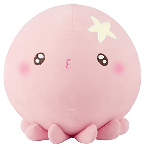GAGAKU 14 inch Cute Octopus Plush Stuffed Animal Body Pillow Fat Cartoon Cylindrical Children's Body Pillow, Super Soft Cuddle Toy Gift Bedding, Children's Sleep Napping Kawaii Pillow - 61-pink Octopus - 12.6inch