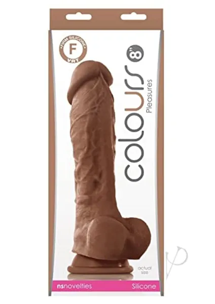 NS Novelties Colours Pleasures 8" Silicone Dildo - Brown