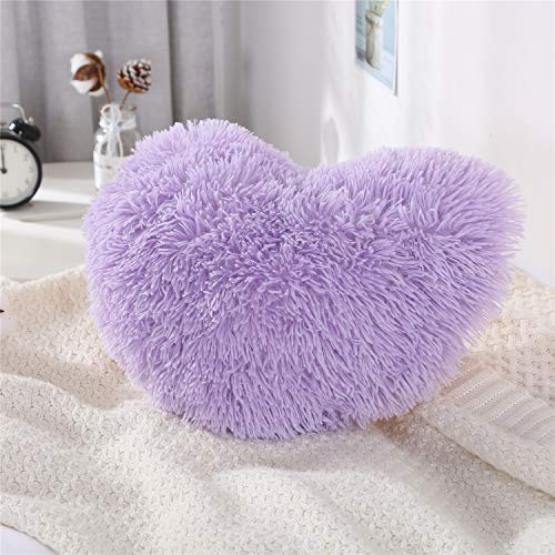 Fluffy Heart Pillow (Purple)