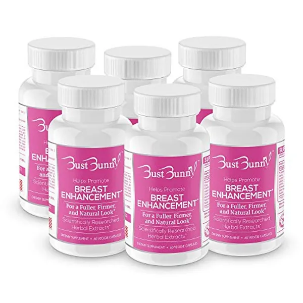 Bust Bunny Breast Enhancement Pills - Vegan Friendly - 6 Month Supply | #1 Natural Way to Enlarge Breast and Increase Bust Size