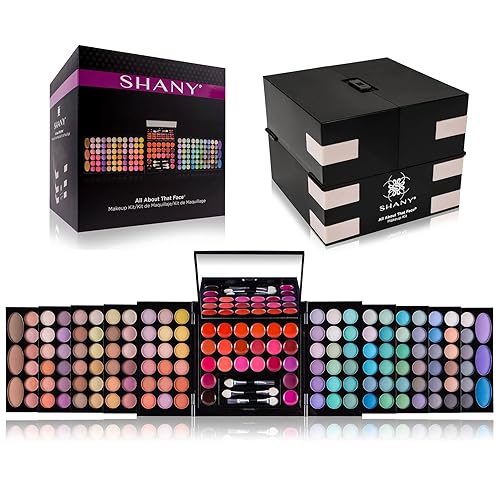 SHANY All About That Face Makeup Kit - All in one Beginner Makeup Set - Eye Shadows, Lip Colors, Face Makeup, Cosmetics applicators & More. - ALL ABOUT THAT FACE