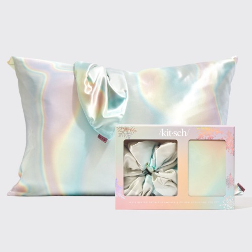 Satin Pillowcase and Pillow Scrunchie 2pc Set - Aura | NC