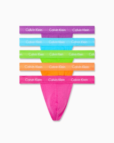 Calvin Klein Men's Cotton Stretch - Medium - Green Flash/Fuscia Fedora/Dahlia/Blue Atoll/Vibrant Orange