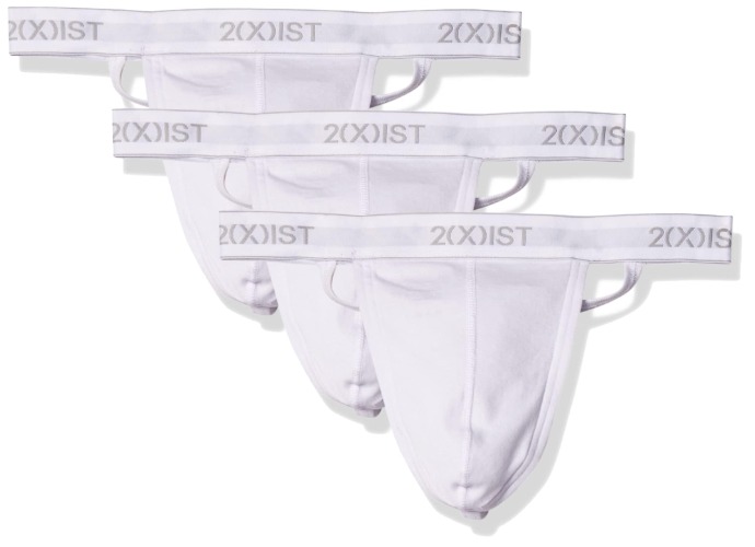 2(X)IST Men's Essential Cotton 3 Pack Y-Back Thong - Medium - White