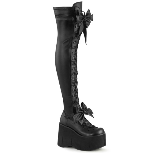 Demonia Kera-303 | Black Stretch Vegan Leather / 8