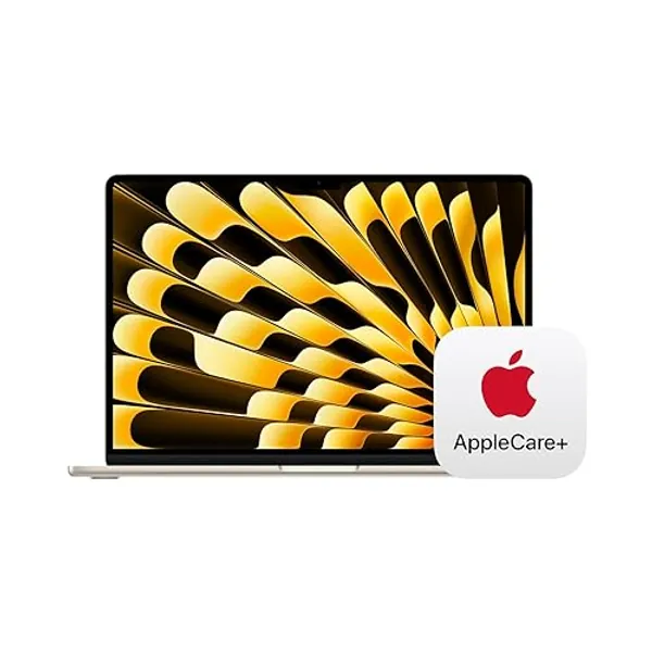 Apple 2024 MacBook Air 13-inch Laptop with M3 chip: Built for Apple Intelligence, 13.6-inch Liquid Retina Display, 16GB Unified Memory, 256GB SSD Storage; Starlight with AppleCare+ (3 Years)