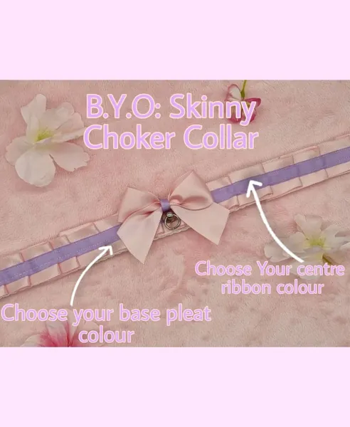 MTO: Build Your Own Skinny Collar For Kawaii Fashion Cosplay Or Petplay Kittenplay Ddlg