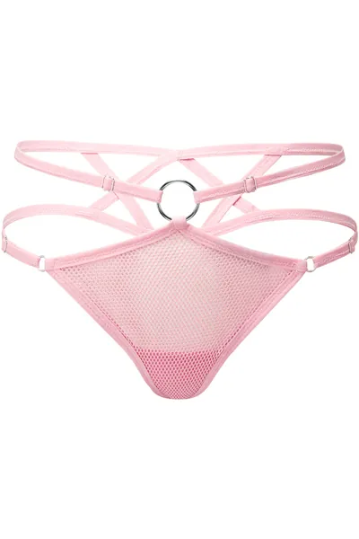 Possess Me Fishnet Panty [PASTEL PINK] | L / Pastel Pink / 95% Polyester 5% Elastane