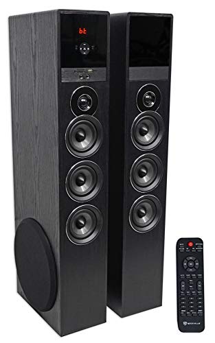 Rockville TM150B Black Home Theater System Tower Speakers 10" Sub/Bluetooth/USB - Black