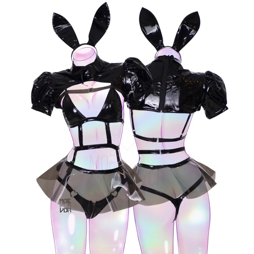 Cyber Bunny Set - Black / XL/2XL