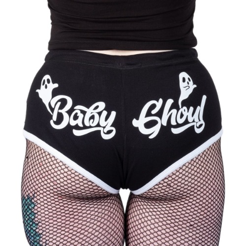 Baby Ghoul Short Shorts - XL / Black/White