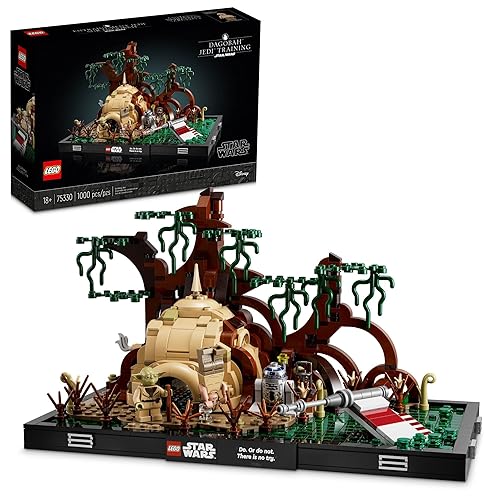 LEGO Star Wars Dagobah Jedi Training Diorama 75330 Set - Complete Series with Yoda and R2-D2 Minifigures, and Luke Skywalker’s X-Wing, Birthday Gift Idea for Adults, Men, Women, Room Décor Memorabilia - Multicolor