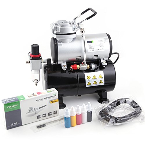 Fengda Airbrush Kit with Compressor Set FD-186K with compressor FD-186, Airbrush BD-130 and accessories