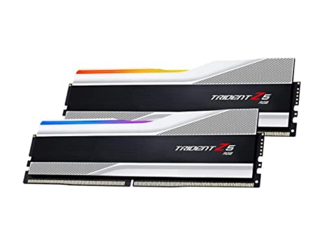 G.SKILL Trident Z5 RGB Series (Intel XMP 3.0) DDR5 RAM 64GB (2x32GB) 6000MT/s CL30-40-40-96 1.40V Desktop Computer Memory UDIMM - Metallic Silver (F5-6000J3040G32GA2-TZ5RS) - metallic silver