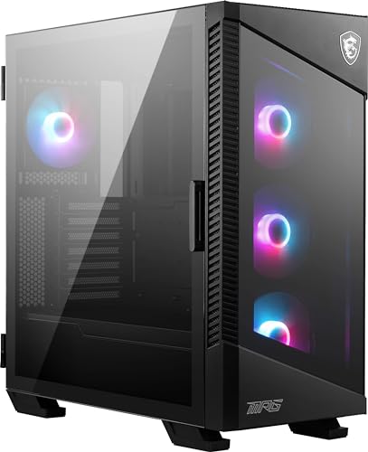 MSI MPG Velox 100R Mid-Tower PC Case - E-ATX Motherboard Capacity, Tempered Glass Door, 4 x 120mm ARGB Fans, Mystic Light, Supports 2 x 360mm Radiators & Side Ventilation Configurations - VELOX