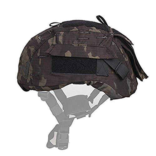 WorldShopping4U ATAIRSOFT Couvre Casque Tactique Militaire Emerson Airsoft pour Casque Mich 2001 Ver2 / ACH avec Poche arrière - MCBK