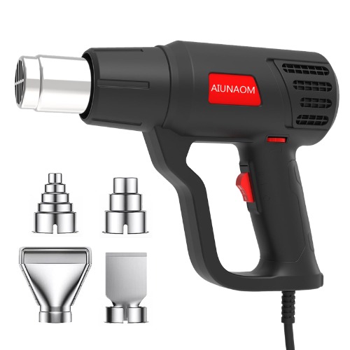 AIUNAOM Heteluchtpistool, 2000 W 50-650 graden Celsius traploze draairegeling van de temperatuur, heteluchtpistool met 2 luchtstroominstellingen, veel gebruikt voor lakverwijdering, verwarming en