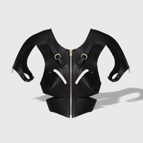 SLEEVED SOFT CUT OUT HARNESS BLACK | Brass / M / M