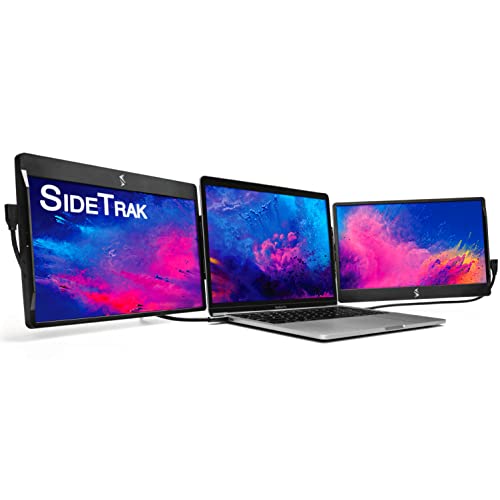 SideTrak Swivel 12.5" Patented Attachable Portable Monitor Extender - FHD TFT Laptop Dual Screen w/Kickstand, for Mac, PC, and Chromebook, All Laptops, USB or Mini HDMI Port Power (Triple Monitor) - 12.5" Triple Monitor