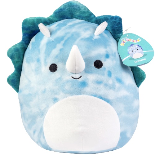 Squishmallow 10" Jerome The Blue Triceratops - Official Kellytoy Plush - Soft and Squishy Dinosaur Stuffed Animal Toy - Great Gift for Kids - 