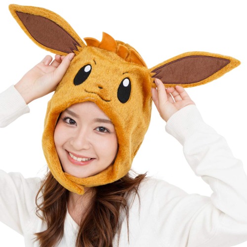 SAZAC Kigurumi Hat - Pokemon - Eevee - Cozy Costume Beanie Cap - Adult Size - 