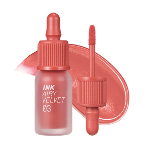 Peripera Ink Airy Velvet Lip Tint | High-Pigmentation, Lightweight, Soft, Moisturizing, Not Animal Tested | Cartoon Coral (#03), 0.14 fl oz - 03 Cartoon Coral (AD)