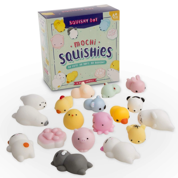 Mochi Squishy Toy, Squishies Kawaii Animal, Cute Desk Accessories, Squishy Animals, Squishy Toy Kit for Stress Relief and Concentration - Autism Toys, Sensory Toys, Sensory Input