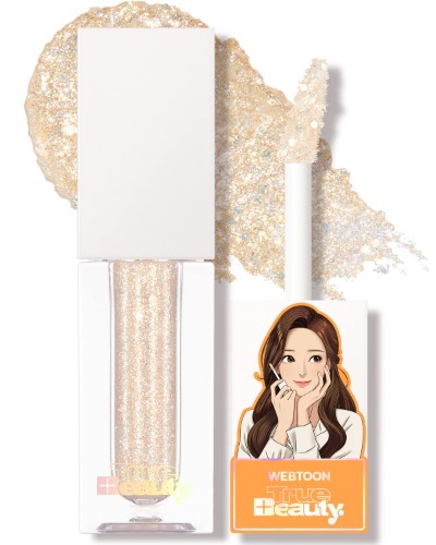 AMTS x Webtoon True Beauty Edition, Glitter EyeShadow Makeup, Matte Shimmer Metallic, Long Lasting, Quick drying, All My Things, K Beauty, Korean makeup (Some Love Glitter) (Some Sweet) - Some Sweet