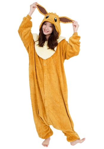 SAZAC Kigurumi - Pokemon - Eevee - Onesie Jumpsuit Halloween Costume - Adult One Size Fits All
