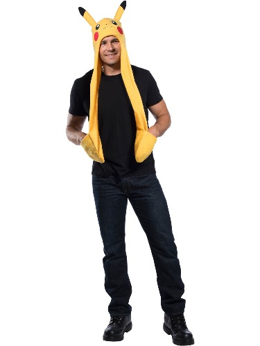 Rubie's Unisex-Adults Pokemon Pikachu Hooded Scarf, As Shown, One Size - One Size Multicolor