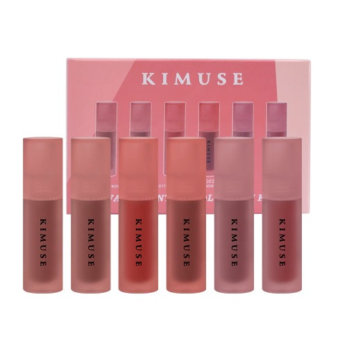 KIMUSE Water Gel Lip Tint 6 Colors Set, Highly Pigmented Long Lasting Moisturizing Glossy Lip Tint Stains, Hydrate Lightweight Lip Gloss Makeup - 6PCS