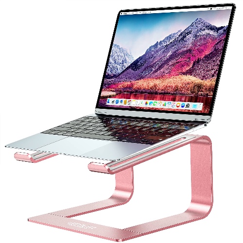 Urmust Laptop Stand for Desk Aluminum Computer Stand for Laptop Riser Holder Notebook Stand Compatible with MacBook Air Pro, Dell, HP, Lenovo Samsung, Alienware All Laptops 11-15.6"(Rose Gold) - C-Rose Gold